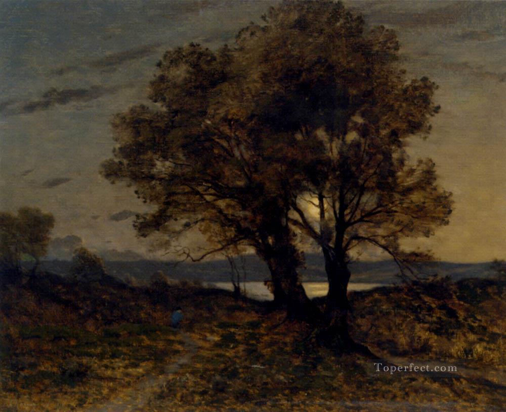 Paysage Au Clair De Lune Barbizon landscape Henri Joseph Harpignies Oil Paintings
